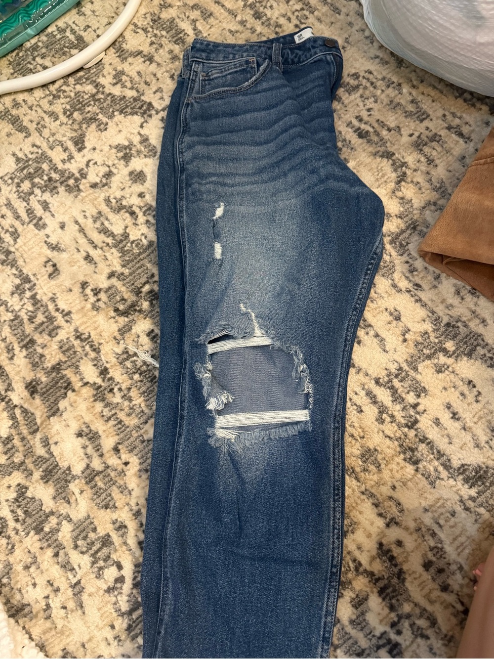 Hollister High-Waisted Mom jeans with distressing